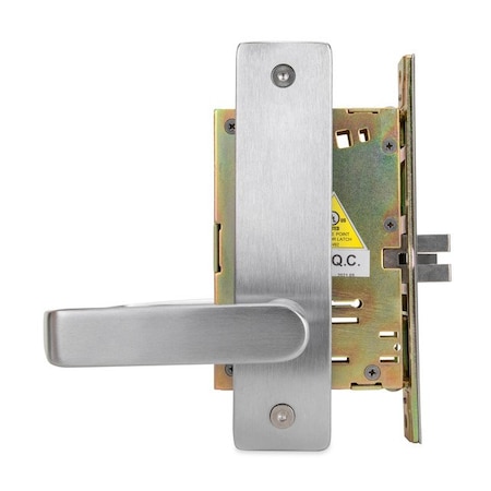 Trans Atlantic Co. DXML Series Brushed Chrome Grade 1 Passage Mortise Lock Door Handle with Escutcheon Left-Handed Lever DL-DXML10SELH-US26D